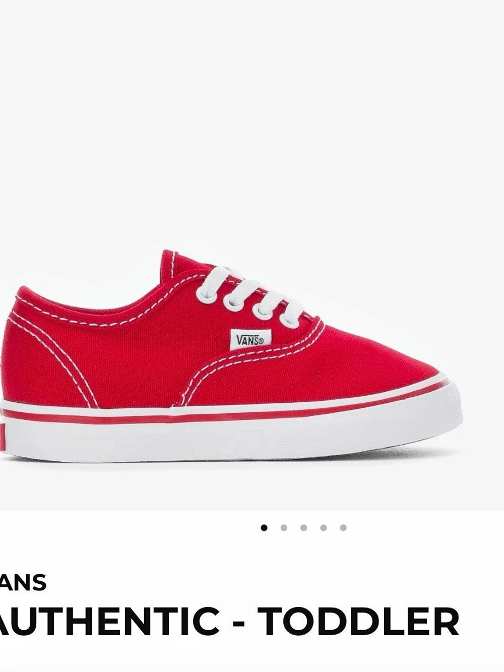 Vans Authentic Red & White Baby 7.0c Like New